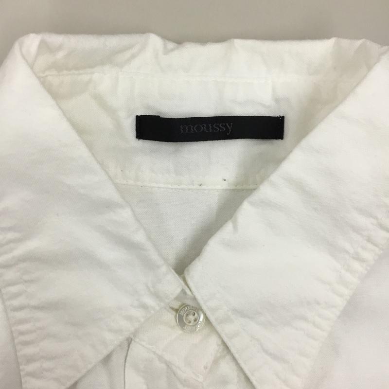 マウジー MOUSSY シャツ、ブラウス 長袖 長袖シャツ カラーシャツ 長袖カットソー 無地シャツ 2 無地 白 / ホワイト / レディース USED 古着 中古 10118487