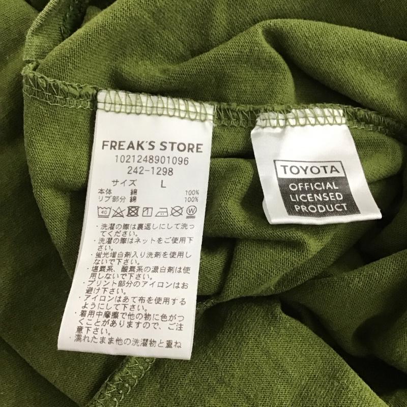 フリークスストア FREAK S STORE Tシャツ 半袖 半袖カットソー プリントTシャツ クルーネックカットソー L ロゴ、文字 カーキ / カーキ / メンズ USED 古着 中古 10138444