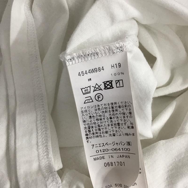 トゥービーバイアニエスベー To b. by agnes b. Tシャツ 半袖 4544W984 ロゴ刺繍 クルーネックTシャツ 36 ロゴ、文字 白 / ホワイト / レディース USED 古着 中古 10131819