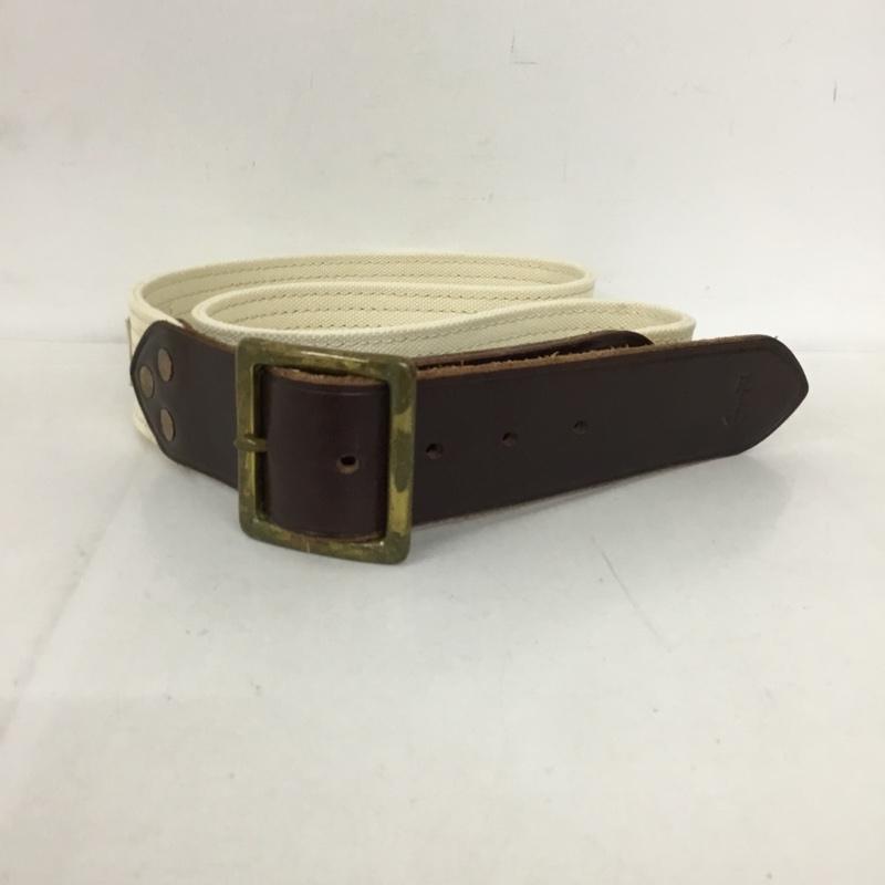 ポロラルフローレン POLO RALPH LAUREN ベルト・バックル ベルト 405544382 キャンバス レザー サビ加工 ダメージ加工 茶 / ブラウン / X アイボリー / アイボリー / メンズ USED 古着 中古 10129603