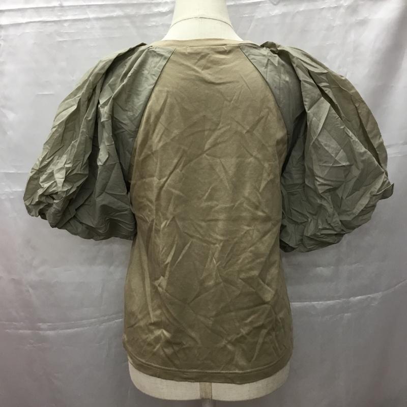 スライ SLY カットソー 半袖 030FSA80-3150 DOCKING PUFF SL TOPS パフスリーブ FREE 無地 灰 / グレー / X ベージュ / ベージュ /  レディース USED 古着 中古 10107447