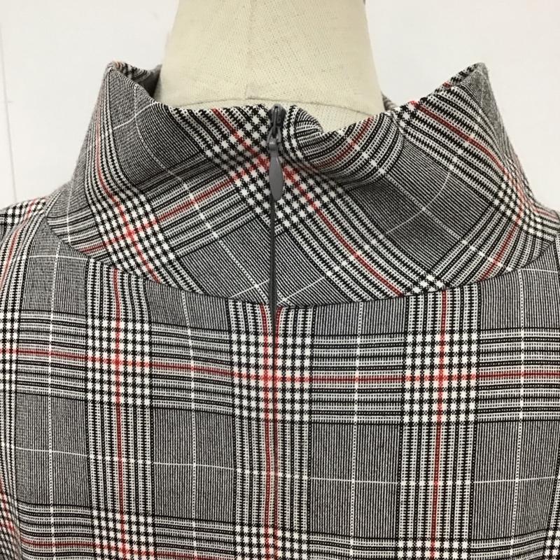 ザラウーマン ZARA WOMAN カットソー 長袖 4437 050 064 スタンドネック M チェック 黒 / ブラック / X 白 / ホワイト / X 赤 / レッド /  レディース USED 古着 中古 10113458