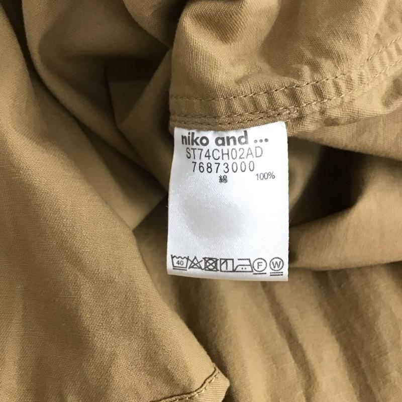 ニコアンド niko and... シャツワンピース 長袖 ST74CH02AD ロングスカート ロング丈 長袖 L 無地 茶 / ブラウン / レディース USED 古着 中古 10144378