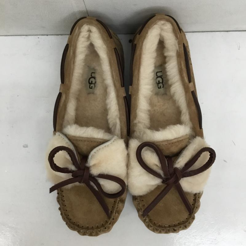 アグ UGG スリッポン スリッポン 1110409 ダコタ ダブル リボン ボウ シープスキン モカシン 24.0cm ロゴ、文字 茶 / ブラウン / レディース USED 古着 中古 10135133