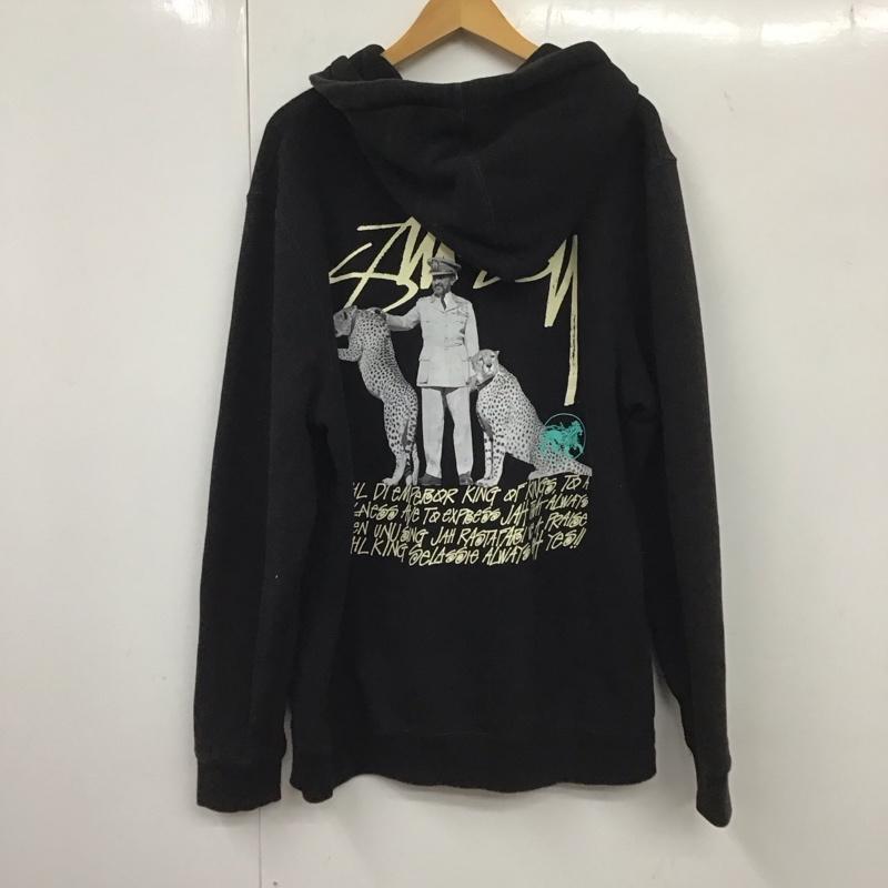 ステューシー STUSSY パーカー 長袖 長袖パーカー プルオーバーパーカー スウェット M プリント 黒 / ブラック / メンズ USED 古着 中古 10132634