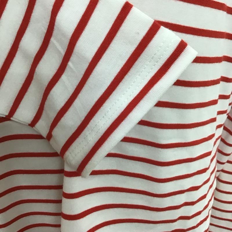 サニーレーベルアーバンリサーチ Sonny Label URBAN RESEARCH Tシャツ 長袖 LA76-21J005 先染めボーダードルマンプルオーバー FREE ボーダー柄 白 / ホワイト / X 赤 / レッド / レディース USED 古着 中古 10106648