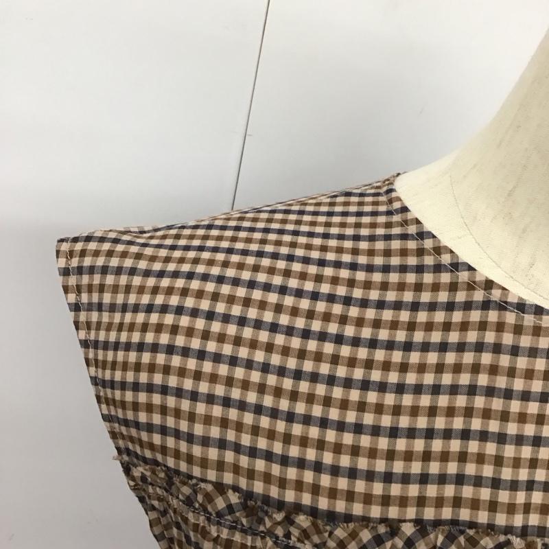 スナイデル SNIDEL ワンピース ロングスカート SWFO194021 シャーリングノースリワンピース 0 チェック ベージュ / ベージュ /  レディース USED 古着 中古 10133372