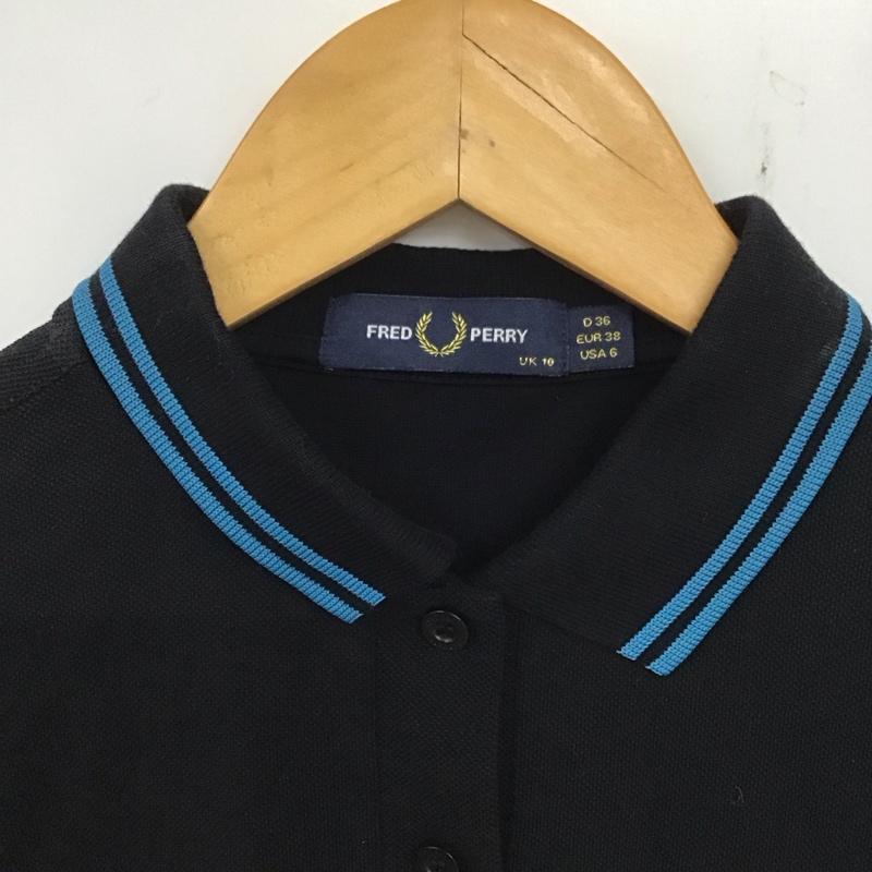フレッドペリー FRED PERRY ポロシャツ 半袖 6 無地 黒 / ブラック / レディース USED 古着 中古 10136497