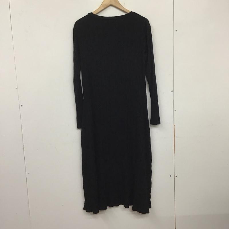 ザラ ZARA ワンピース ロングスカート 4174 453 800 長袖 リブ XL 無地 黒 / ブラック / レディース USED 古着 中古 10138654