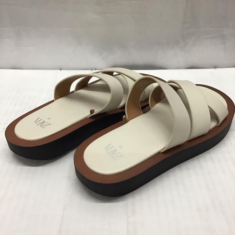 ザラ ZARA サンダル サンダル 3603 910 001 フラットサンダル 38 無地 白 / ホワイト / レディース USED 古着 中古 10115831
