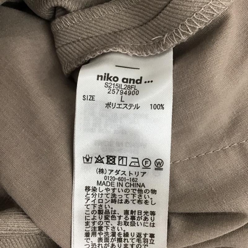 ニコアンド niko and... ボトムス ボトムス S215IL28FL タックパンツ ワイドパンツ L 無地 グレージュ / グレージュ / レディース USED 古着 中古 10120872