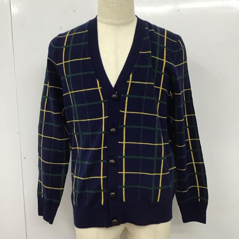 ブルックスブラザーズ BROOKS BROTHERS カーディガン 長袖 長袖ニットカーディガン リブニットカーディガン 前ボタン M チェック マルチカラー / マルチカラー / メンズ USED 古着 中古 10112833