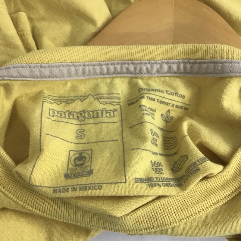 パタゴニア patagonia Tシャツ 半袖 37532 スカイライン オーガニック イージーカット ポケット ティー S ロゴ、文字 黄 / イエロー / レディース USED 古着 中古 10131082