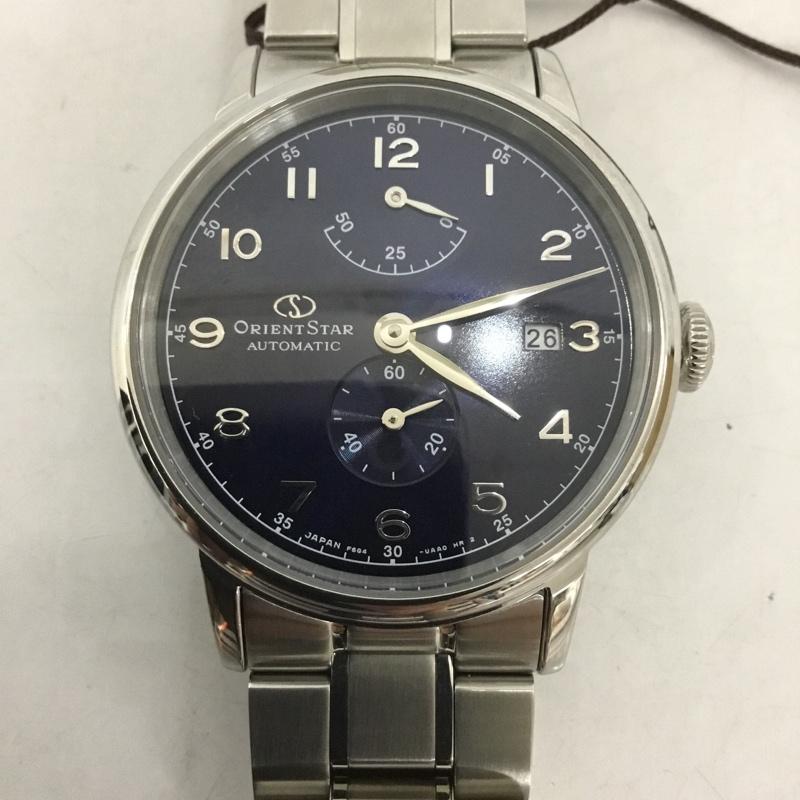 オリエントスター ORIENTSTAR 腕時計 アナログ(自動巻き) RK-AW0001L 日本製 ロゴ、文字 銀 / シルバー / X 紺 / ネイビー / メンズ USED 古着 中古 10127483