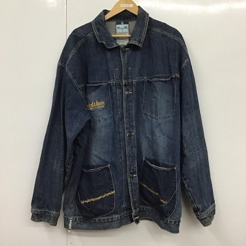 ロカウェア ROCAWEAR ジャケット、上着 ジャケット、ブレザー デニムジャケット Gジャン アウター カジュアルジャケット XL ロゴ、文字 インディゴ / インディゴ / メンズ USED 古着 中古 10130314
