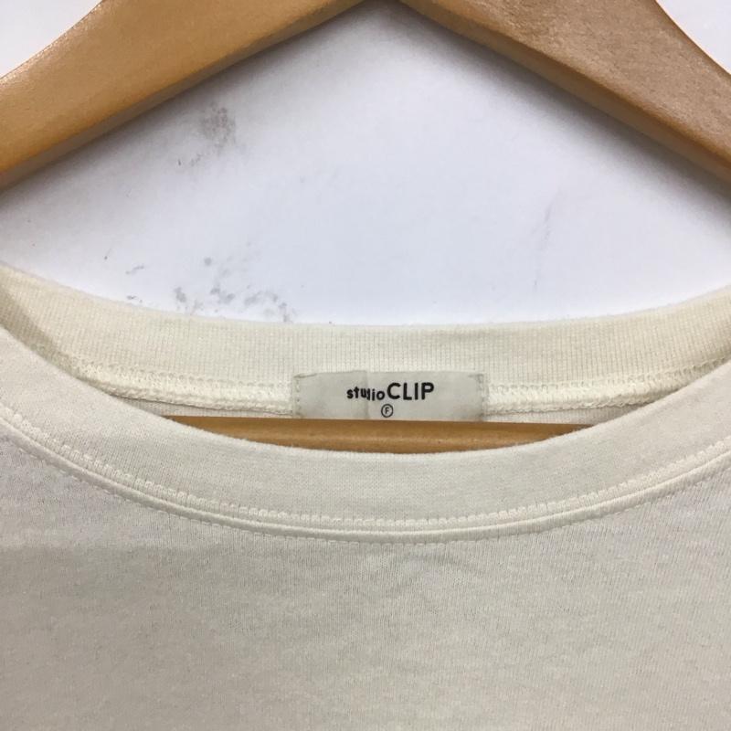 スタディオクリップ studio CLIP Tシャツ 半袖 FREE プリント X ロゴ、文字 オフホワイト / オフホワイト / レディース USED 古着 中古 10129741