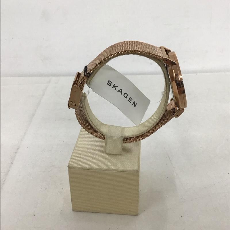 スカーゲン SKAGEN 腕時計 アナログ(クォーツ式) SKW2714 箱有 メッシュ ロゴ、文字 金 / ゴールド / レディース USED 古着 中古 10134108
