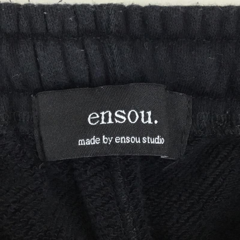 エンソウ ensou ボトムス ボトムス スウェットパンツ カジュアルパンツ ジャージ ワイドパンツ M プリント 黒 / ブラック / メンズ USED 古着 中古 10111335