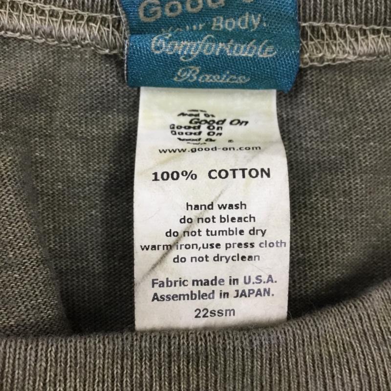 グッドオン Good On カットソー 七分袖 後染 M 無地 カーキ / カーキ / メンズ USED 古着 中古 10106301