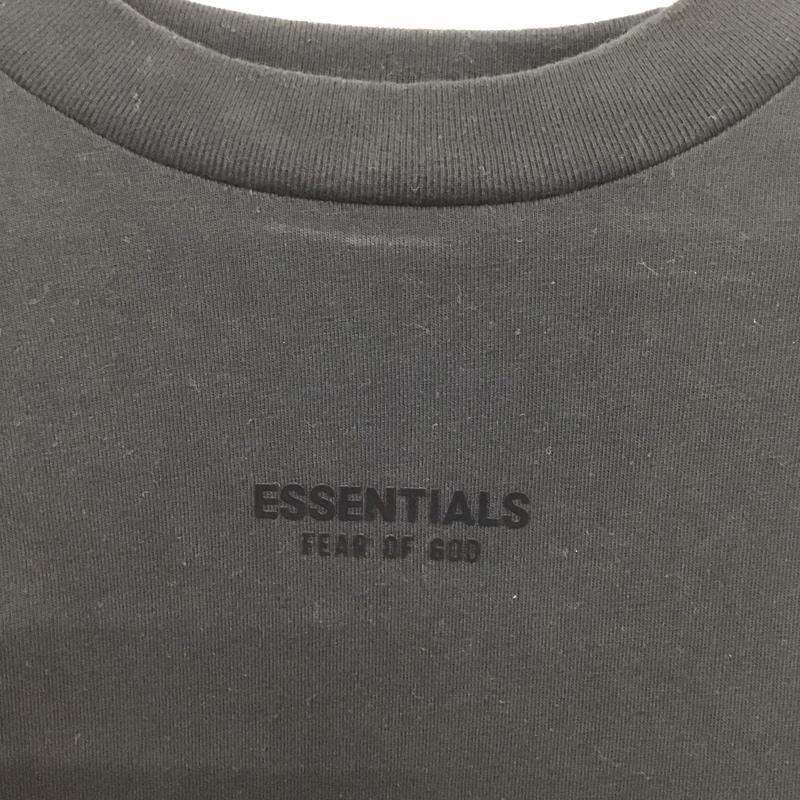 エッセンシャルズ ESSENTIALS カットソー 長袖 長袖カットソー プリントカットソー クルーネック XS ロゴ、文字 黒 / ブラック / メンズ USED 古着 中古 10137032