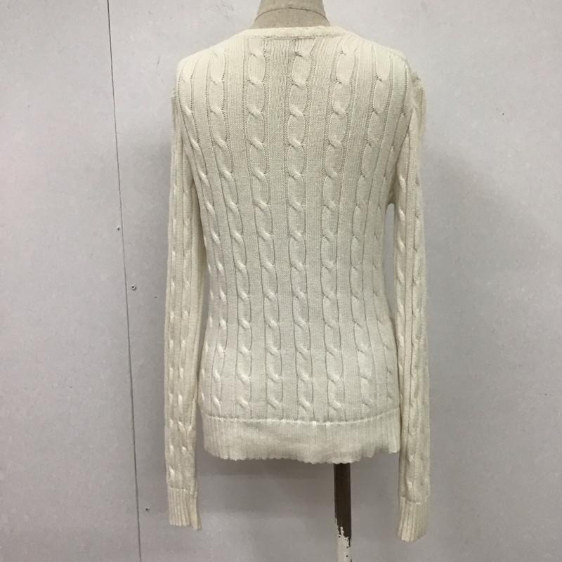 ポロラルフローレン POLO RALPH LAUREN ニット、セーター 長袖 Vネック XS 無地 白 / ホワイト /  レディース USED 古着 中古 10106643