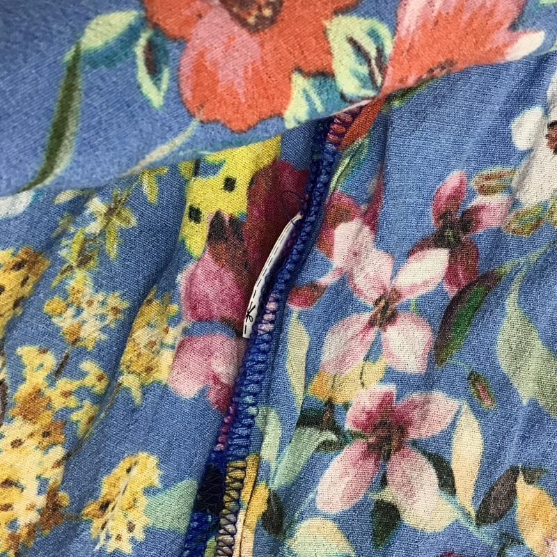 ザラ ZARA カットソー 長袖 M チェック X 花柄 マルチカラー / マルチカラー / レディース USED 古着 中古 10124898