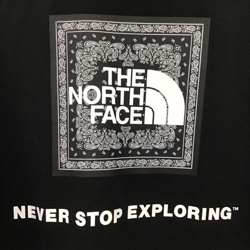 ザノースフェイス THE NORTH FACE Tシャツ 半袖 nt32108 バンダナスクエアロゴ プリントTシャツ M ロゴ、文字 黒 / ブラック / メンズ USED 古着 中古 10136575