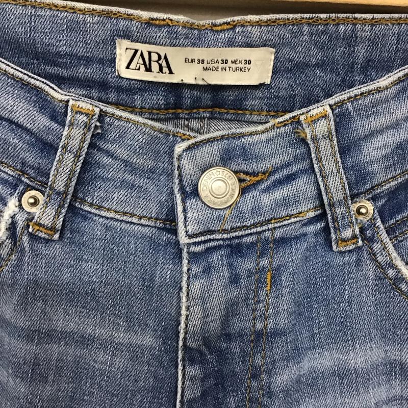 ザラ ZARA パンツ デニム、ジーンズ 38 無地 水色 / ライトブルー / レディース USED 古着 中古 10136636