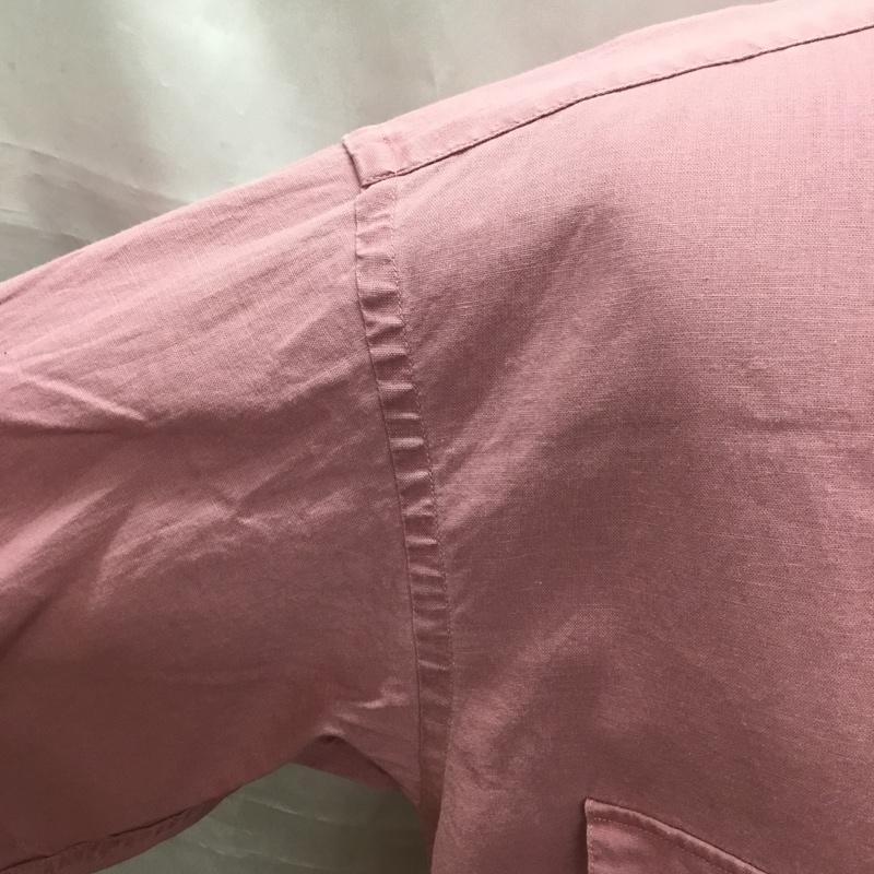 チャップスラルフローレン CHAPSRALPHLAUREN シャツ、ブラウス 半袖 半袖シャツ カラーシャツ 半袖カットソー 無地シャツ 80s 水兵タグ L 無地 桃 / ピンク /  メンズ USED 古着 中古 10109339