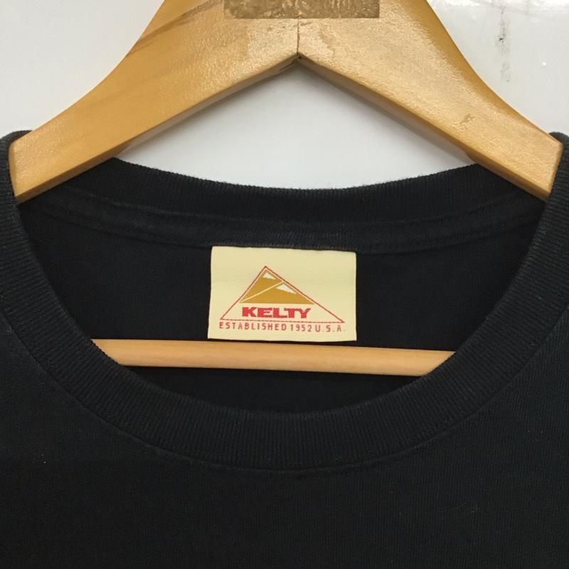 ケルティ KELTY Tシャツ 半袖 半袖カットソー 無地Tシャツ クルーネックカットソー L ロゴ、文字 黒 / ブラック / メンズ USED 古着 中古 10138446