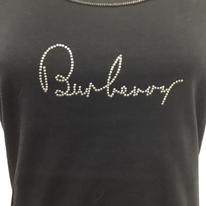 バーバリーロンドン Burberry London Tシャツ 半袖 半袖カットソー プリントTシャツ クルーネックカットソー 2 ロゴ、文字 黒 / ブラック / レディース USED 古着 中古 10112515