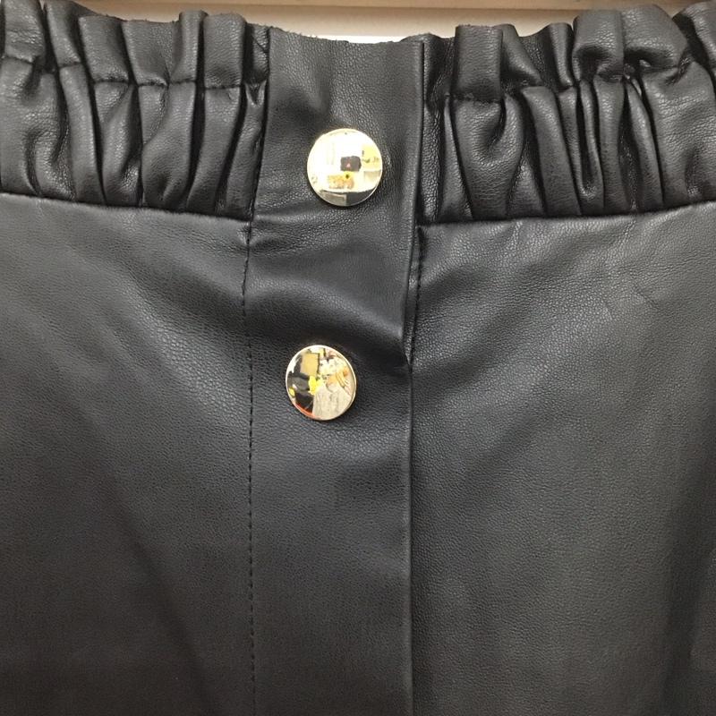 ザラベーシック ZARA BASIC スカート ひざ丈スカート タイトスカート フレアスカート フェイクレザースカート XS 無地 黒 / ブラック / レディース USED 古着 中古 10135803