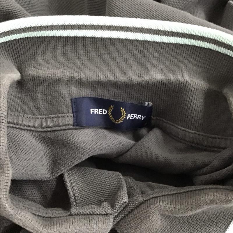 フレッドペリー FRED PERRY ポロシャツ 半袖 半袖ポロシャツ カラーシャツ 半袖カットソー XL ロゴ、文字 灰 / グレー / メンズ USED 古着 中古 10133197