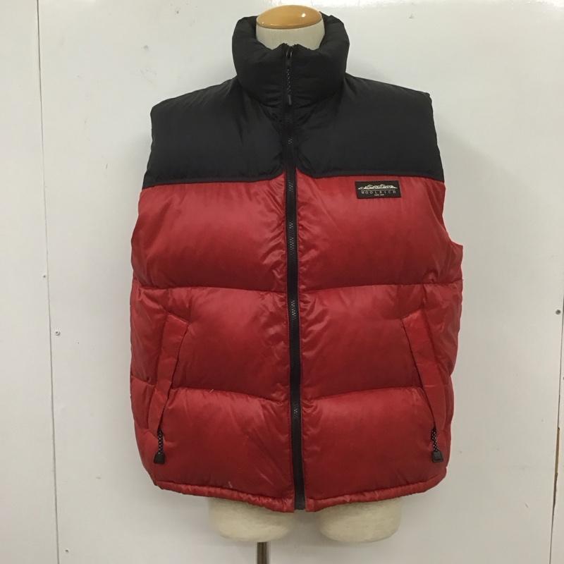ウールリッチ WOOLRICH ベスト ベスト ベスト ダウンベスト アウター ジップアップジャケット L ロゴ、文字 黒 / ブラック / X 赤 / レッド / メンズ USED 古着 中古 10106728