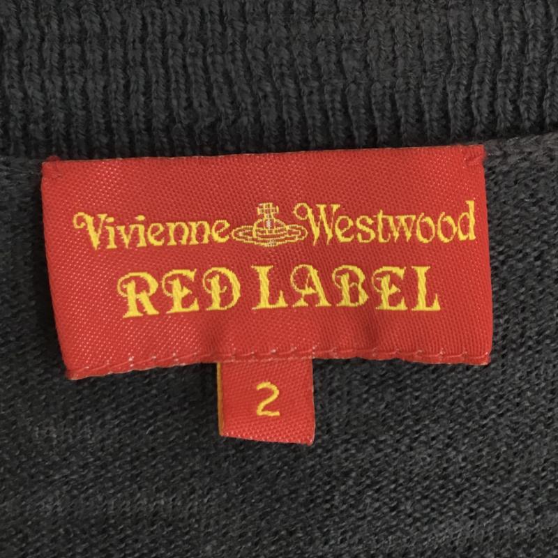 ヴィヴィアン ウエストウッド レッドレーベル Vivienne Westwood red label カーディガン 長袖 2 ロゴ、文字 チャコールグレー / チャコールグレー / レディース USED 古着 中古 10137587
