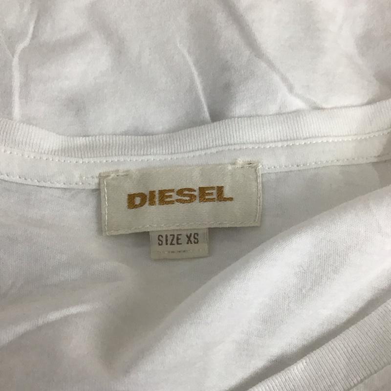 ディーゼル DIESEL Tシャツ 長袖 クルーネック ロンT XS ロゴ、文字 白 / ホワイト / レディース USED 古着 中古 10112344