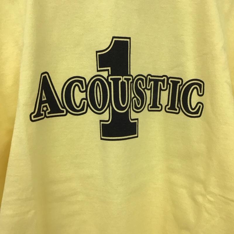 アコースティック ACOUSTIC Tシャツ 半袖 半袖カットソー プリントTシャツ クルーネックカットソー L ロゴ、文字 黄 / イエロー / メンズ USED 古着 中古 10131388