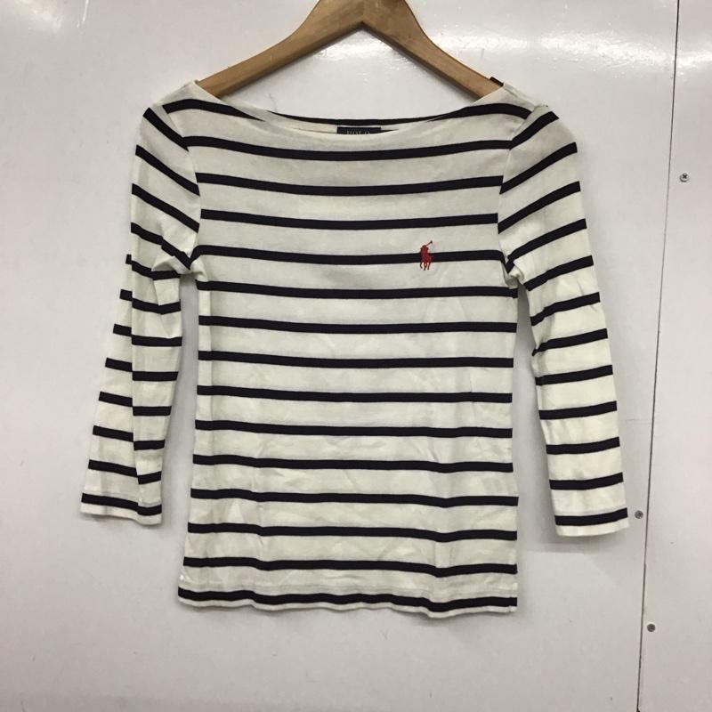 ポロラルフローレン POLO RALPH LAUREN カットソー 長袖 長袖カットソー ワイドネックカットソー ボーダー XS ボーダー柄 白 / ホワイト / X 黒 / ブラック / レディース USED 古着 中古 10132946