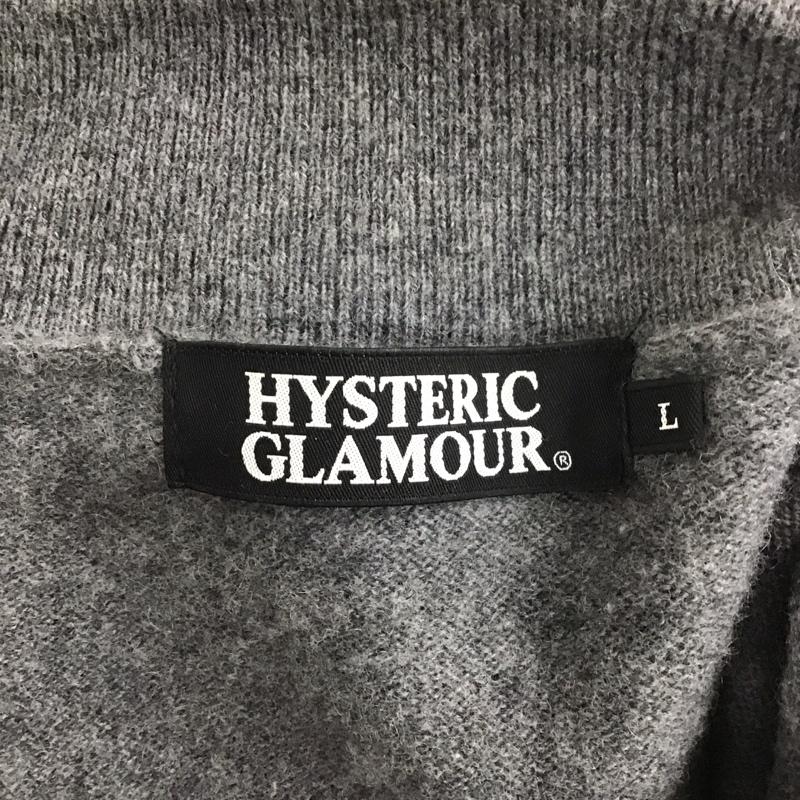 ヒステリックグラマー HYSTERIC GLAMOUR カーディガン 長袖 長袖カーディガン 長袖カットソー カラージャケット 前開カーディガン L 無地 灰 / グレー / メンズ USED 古着 中古 10124316
