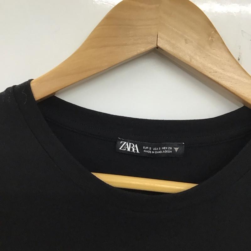 ザラ ZARA カットソー 半袖 S 無地 黒 / ブラック / レディース USED 古着 中古 10136521