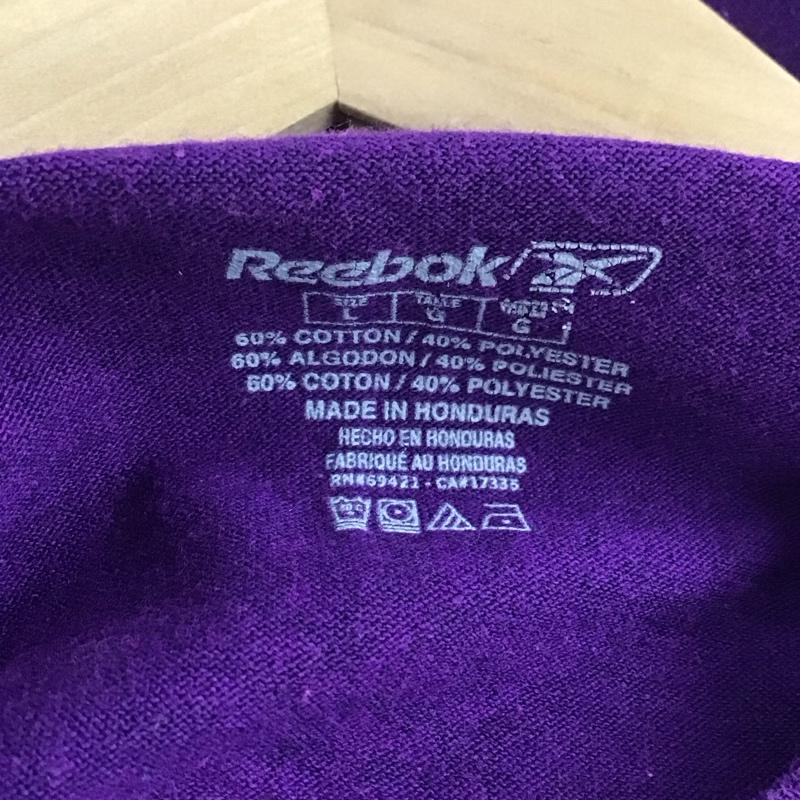 リーボック Reebok Tシャツ 半袖 半袖カットソー プリントTシャツ クルーネックカットソー L プリント 紫 / パープル / メンズ USED 古着 中古 10139887