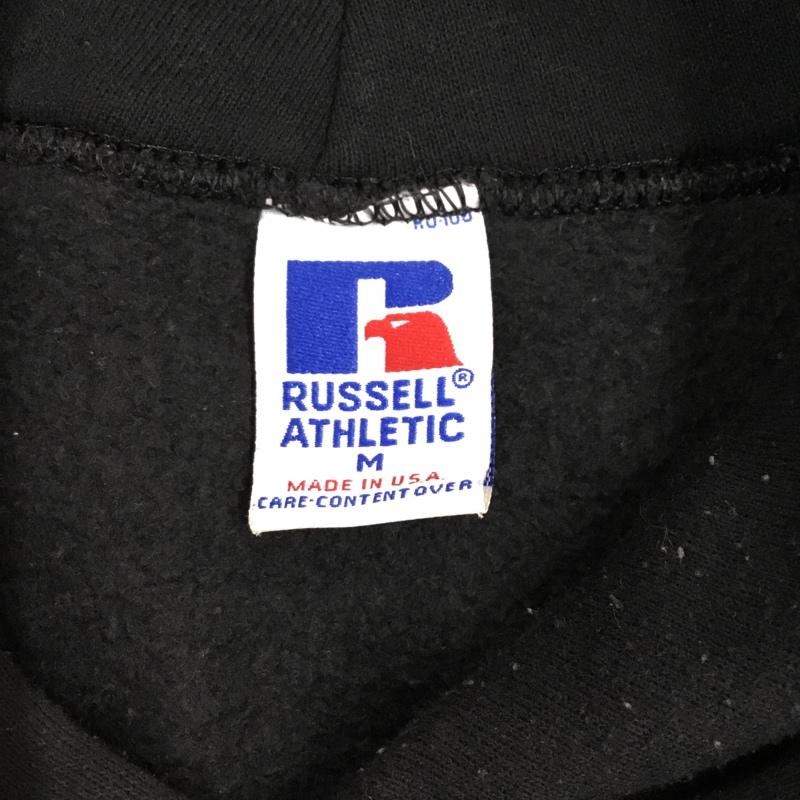 ラッセルアスレティック Russell Athletic パーカー 長袖 長袖パーカー フード付きパーカー プリントスウェット トレーナー M 無地 黒 / ブラック / メンズ USED 古着 中古 10114896