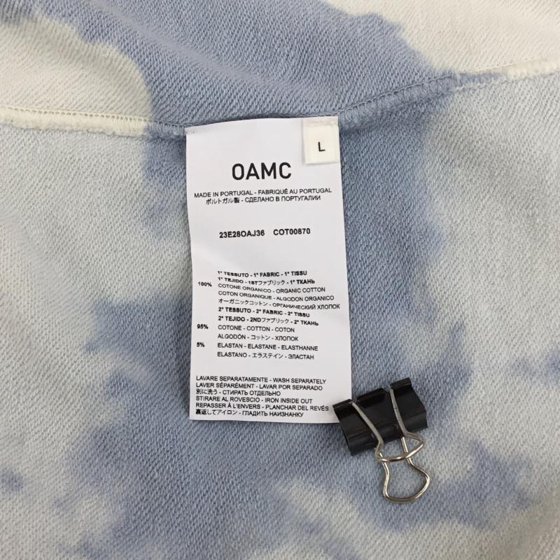 オーエーエムシー OAMC パーカー 長袖 OAMC SPEED CLOUD HOODIE 23E28OAJ36COT00870 L ロゴ、文字 X 総柄 X 刺繍 水色 / ライトブルー /  メンズ USED 古着 中古 10128706