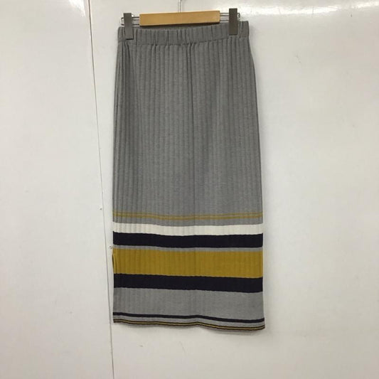 アズールバイマウジー AZUL BY MOUSSY スカート ロングスカート 250ASS81-3071 マルチボーダーミディタイトスカート M 無地 灰 / グレー /  レディース USED 古着 中古 10131584