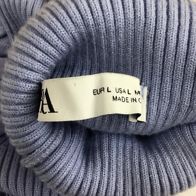 ザラ ZARA ニット、セーター 長袖 長袖ニットカットソー ニット セーター タートルネックニット L 無地 青 / ブルー / レディース USED 古着 中古 10118597