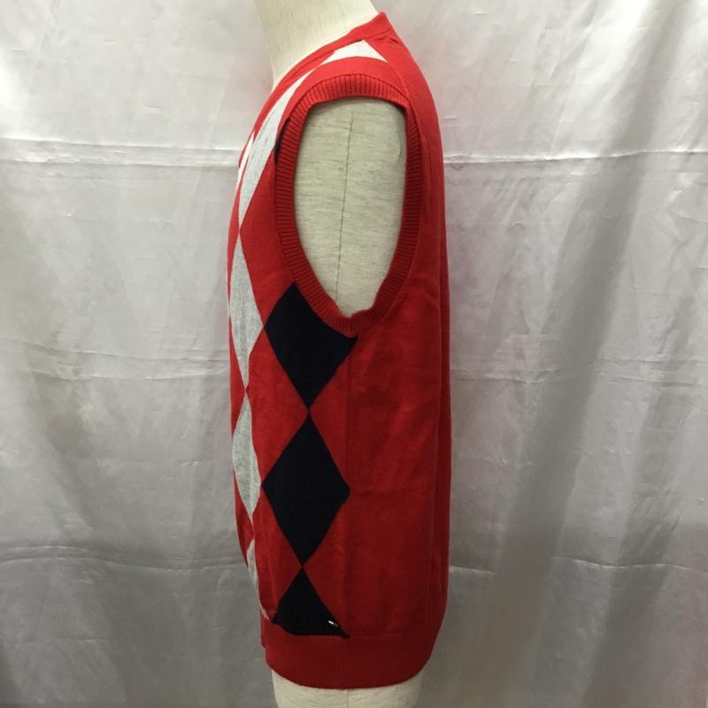 トミーヒルフィガー TOMMY HILFIGER ベスト ベスト 49-2233801 Vネック タグ付き M アーガイル柄 赤 / レッド / X 灰 / グレー / X 白 / ホワイト / X 紺 / ネイビー / メンズ USED 古着 中古 10112875