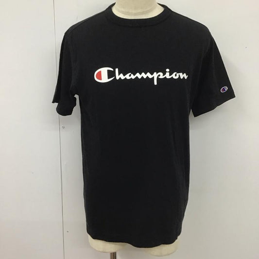 チャンピオン Champion Tシャツ 半袖 c3-p302 ベーシックTシャツ ロゴ プリントTシャツ 半袖カットソー L ロゴ、文字 黒 / ブラック /  メンズ USED 古着 中古 10112999