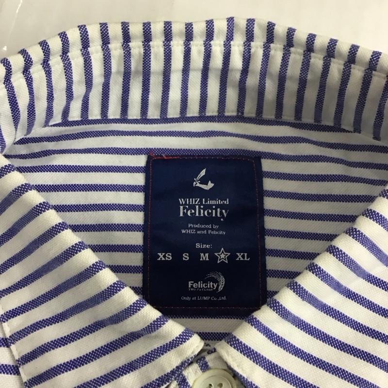 ウィズリミテッド WHIZ LIMITED シャツ、ブラウス 長袖 長袖シャツ カラーシャツ ポケットシャツ 長袖カットソー ボーダーシャツ 4L ボーダー柄 白 / ホワイト / X 青 / ブルー /  メンズ USED 古着 中古 10111743