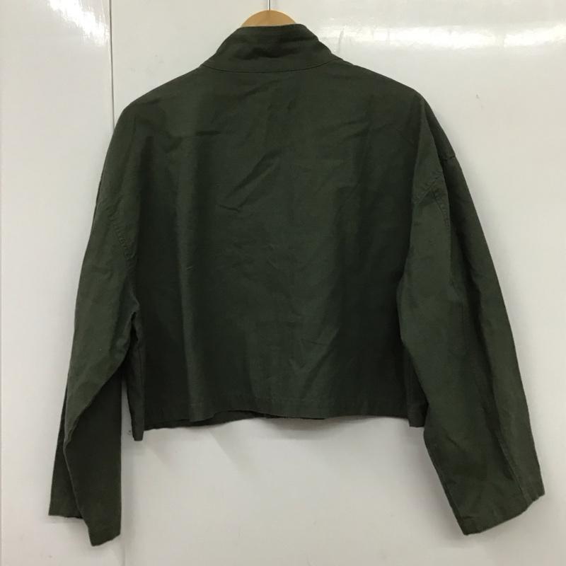 ザラ ZARA ジャケット、上着 ジャケット、ブレザー 8574/025/505 クロップドジャケット L 無地 カーキ / カーキ / レディース USED 古着 中古 10131680
