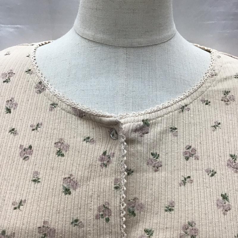 エヘカソポ ehka sopo カーディガン 長袖 1208730 カットソー FREE 花柄 ベージュ / ベージュ / レディース USED 古着 中古 10123493